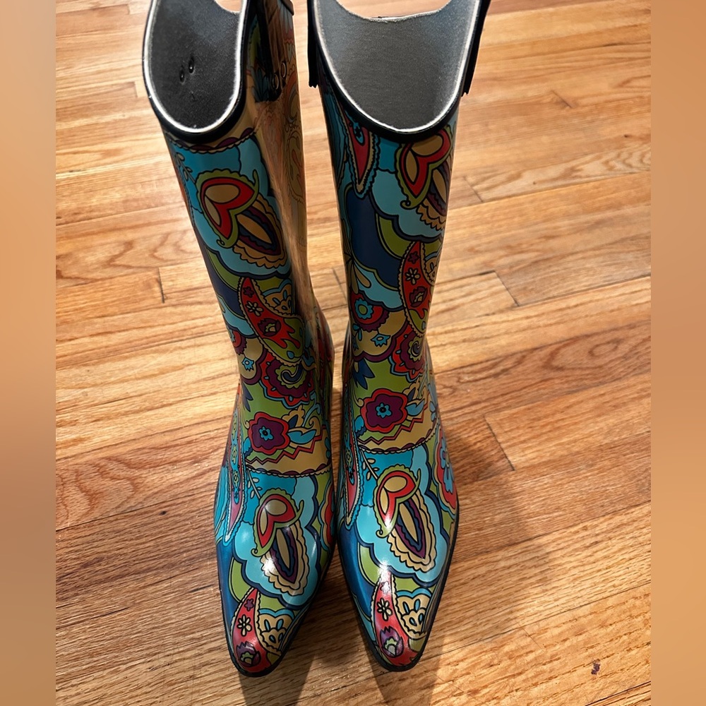 Nomad Yippy Western Cowboy Rainboot - Paisley Blue